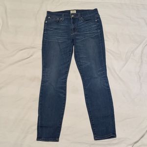 J.CREW TOOTHPICK JEANS 27 WOMENS 4 ANKLE MID RISE STRETCH DENIM SUPER SKINNY